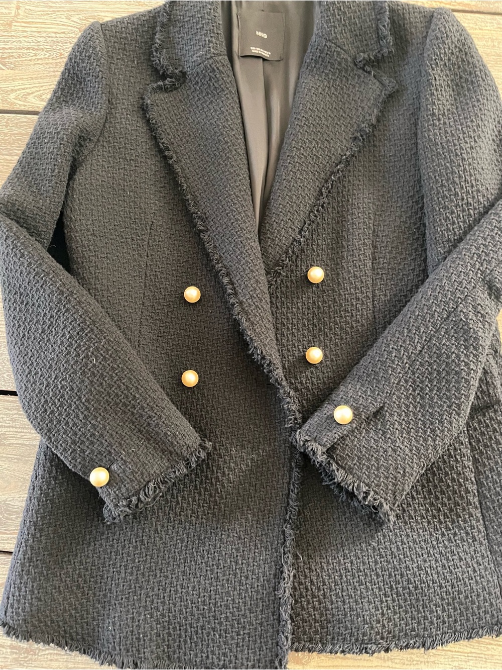 MANGO blazer with frayed detail, size M